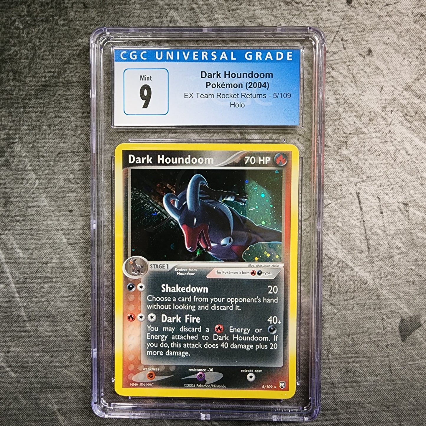 CGC 9 Dark Houndoom 5/109 Rare Holo Pokemon EX Team Rocket Returns