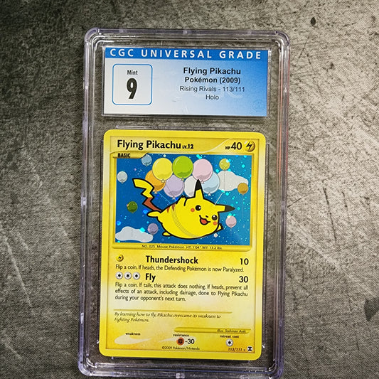 SWIRL CGC 9 Flying Pikachu 113/111 Rare Holo Pokemon Rising Rivals