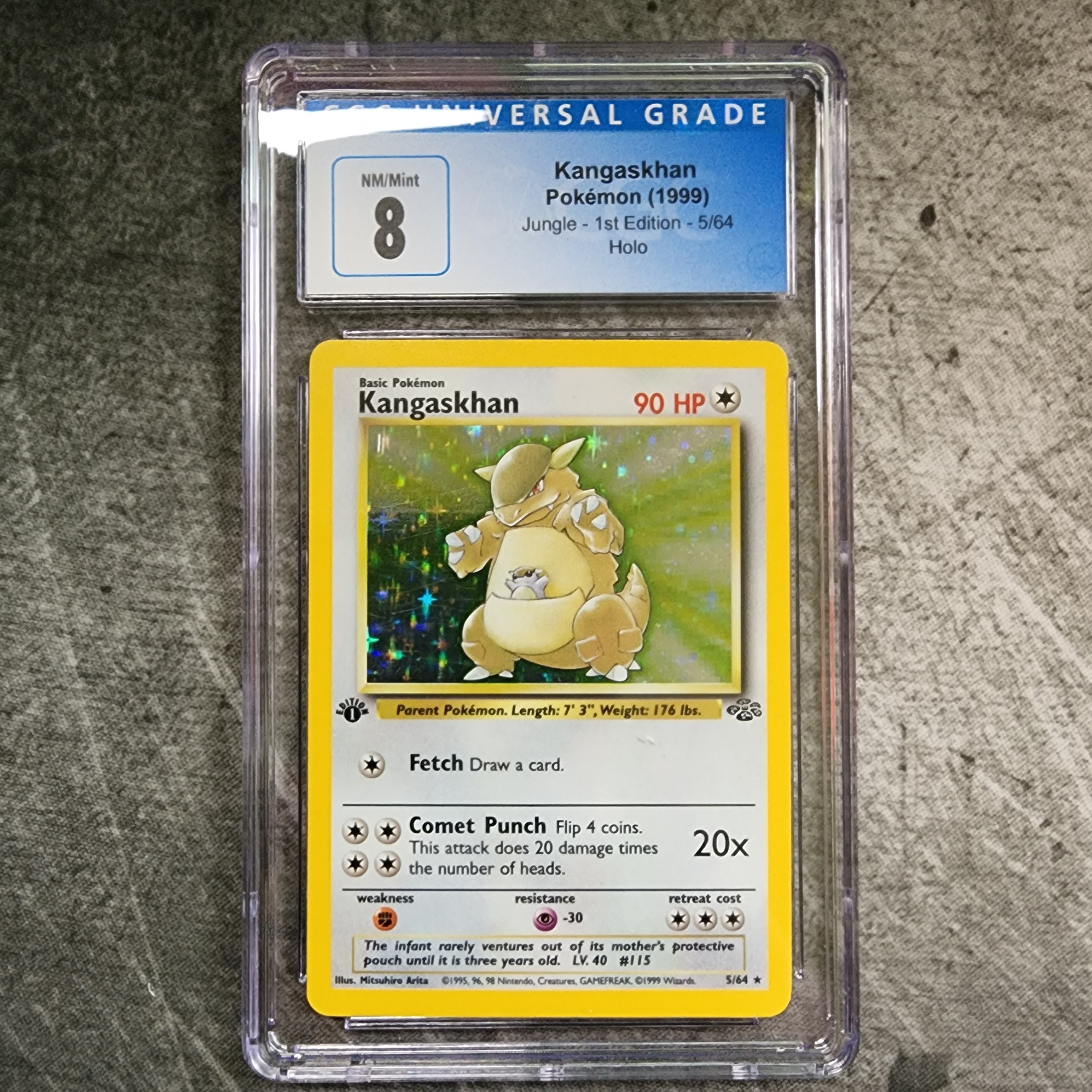 CGC 8 Kangaskhan 5/64 Rare Holo Pokemon Jungle - 1st Edition FNT Collectibles CGC 8 Kangaskhan 5/64 Rare Holo Pokemon Jungle - 1st Edition FNT Collectibles