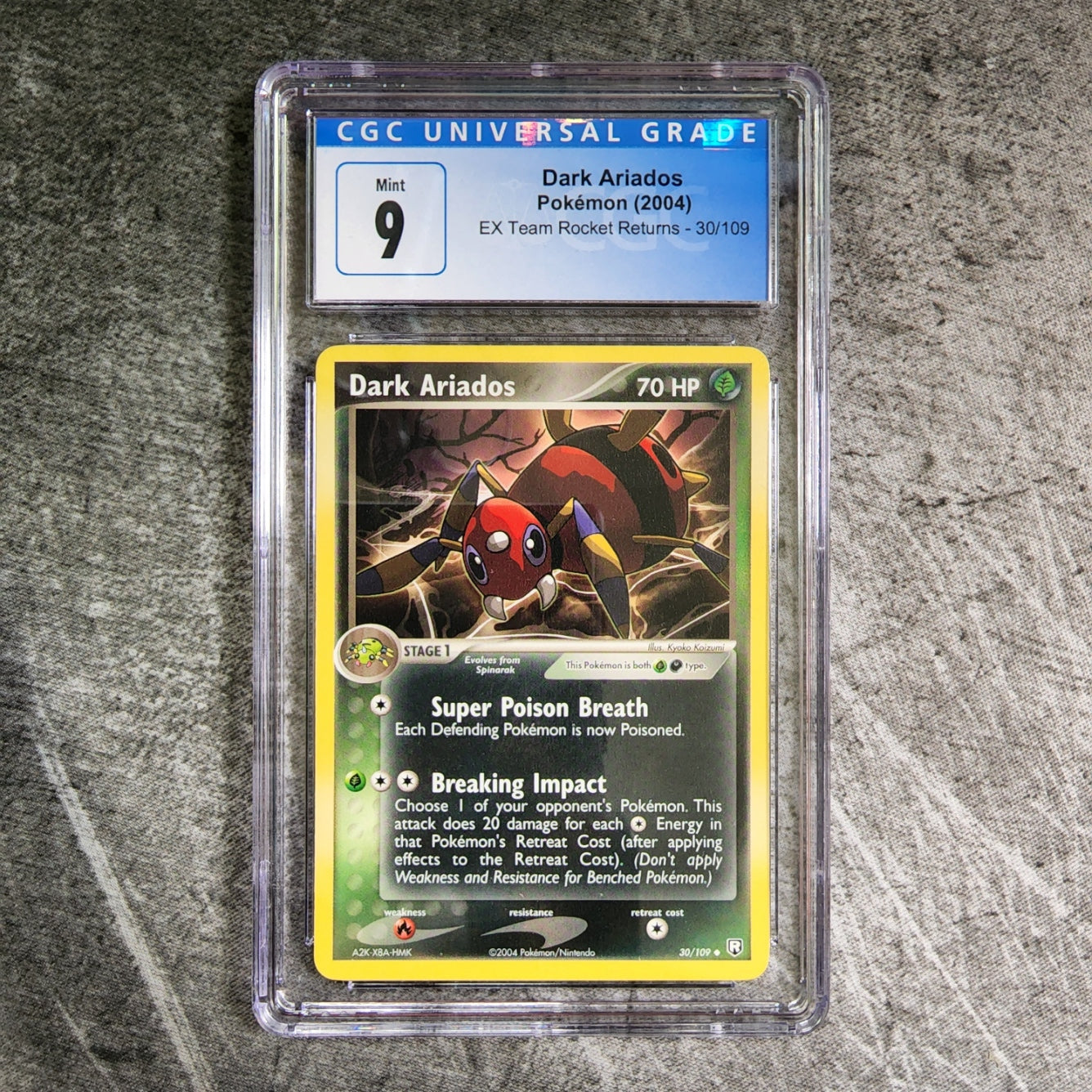 CGC 9 Dark Ariados 30/109 Uncommon Pokemon EX Team Rocket Returns