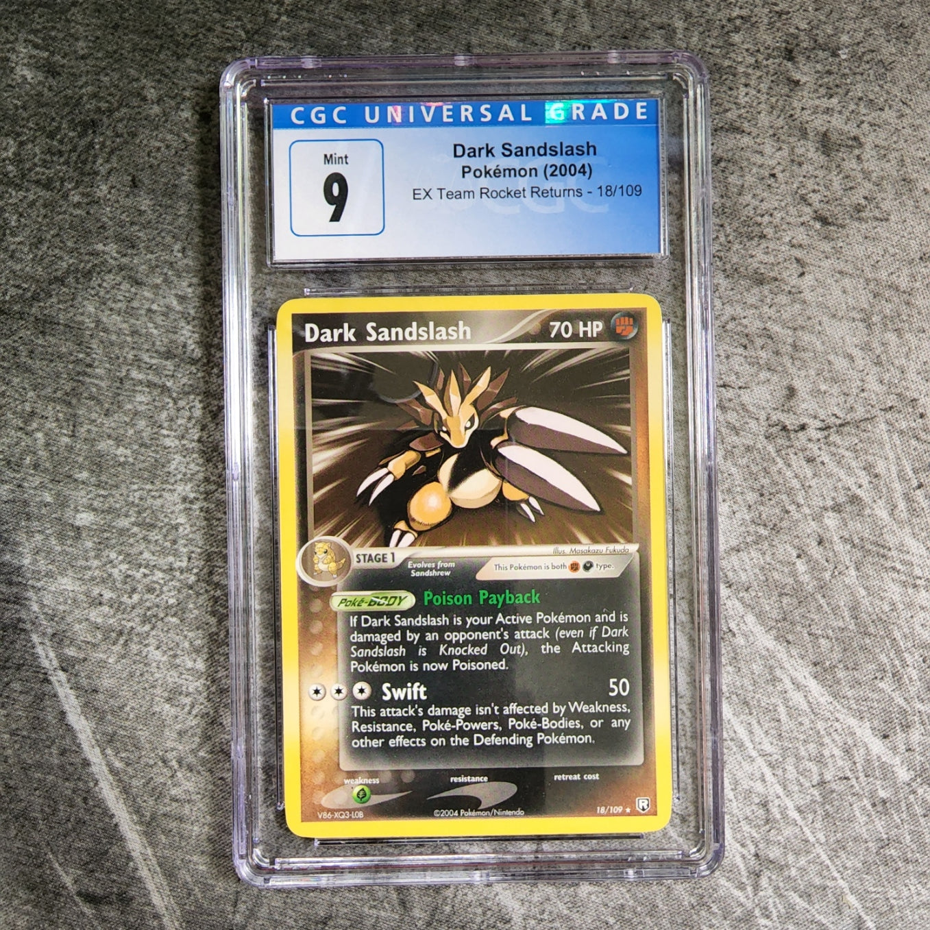 CGC 9 Dark Sandslash 18/109 Rare Pokemon EX Team Rocket Returns