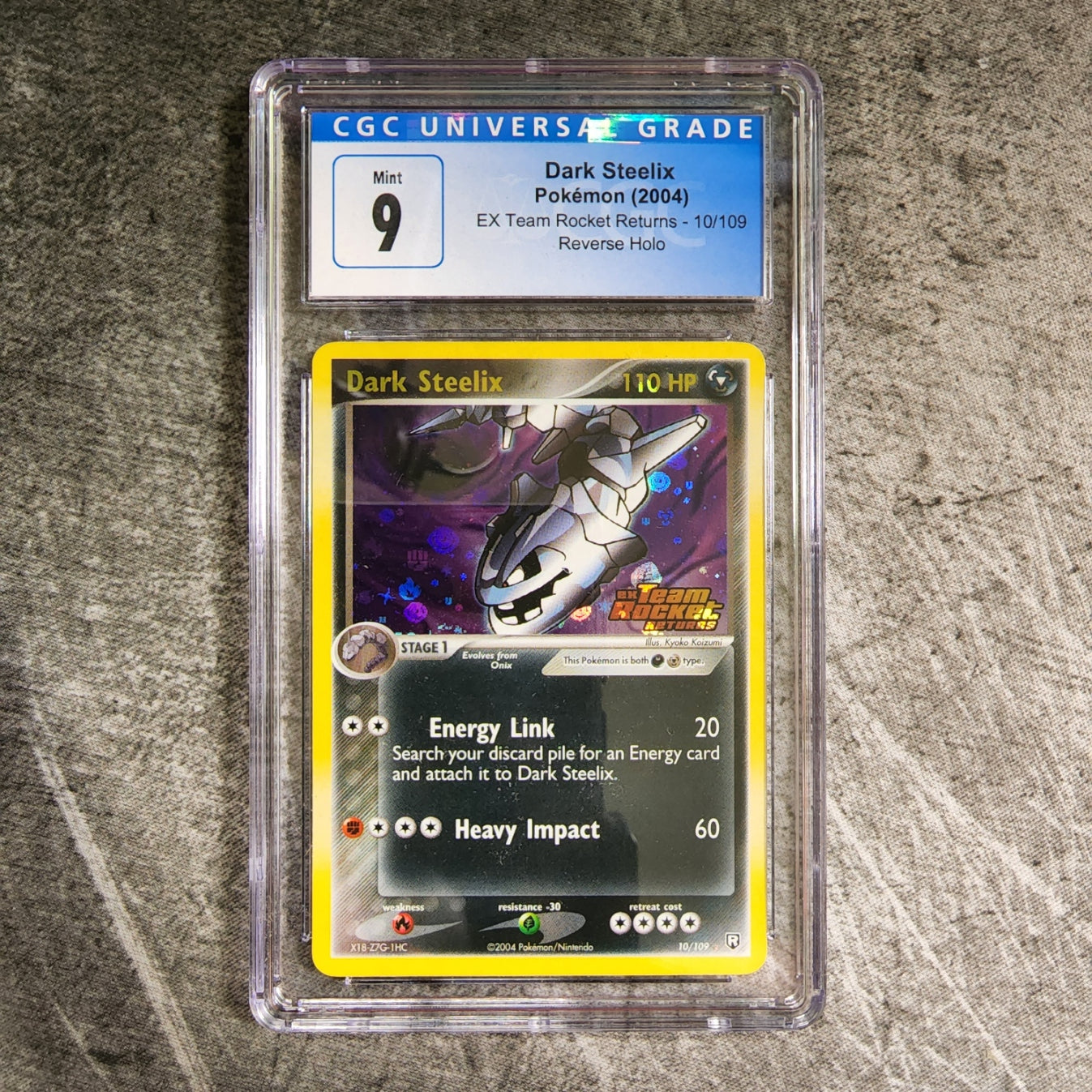 CGC 9 Dark Steelix 10/109 Rare Reverse Holo Pokemon EX Team Rocket Returns