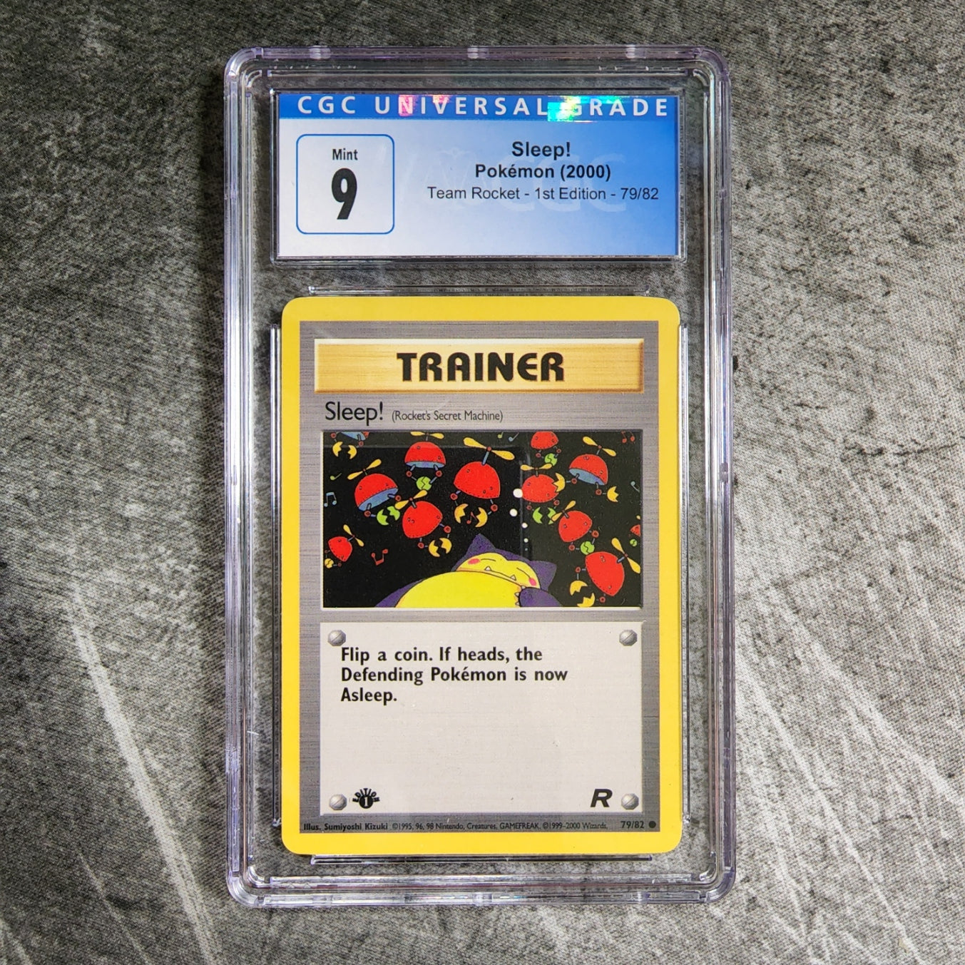 CGC 9 Sleep! 79/82 Common Pokemon Team Rocket - 1st Edition FNT Collectibles CGC 9 Sleep! 79/82 Common Pokemon Team Rocket - 1st Edition FNT Collectibles