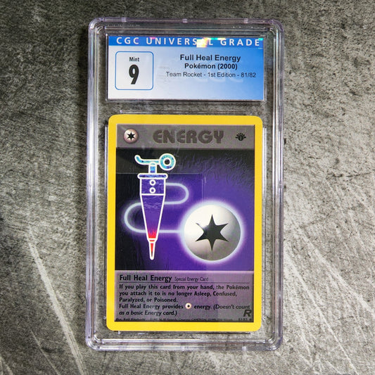 CGC 9 Full Heal Energy 81/82 Uncommon Pokemon Team Rocket - 1st Edition