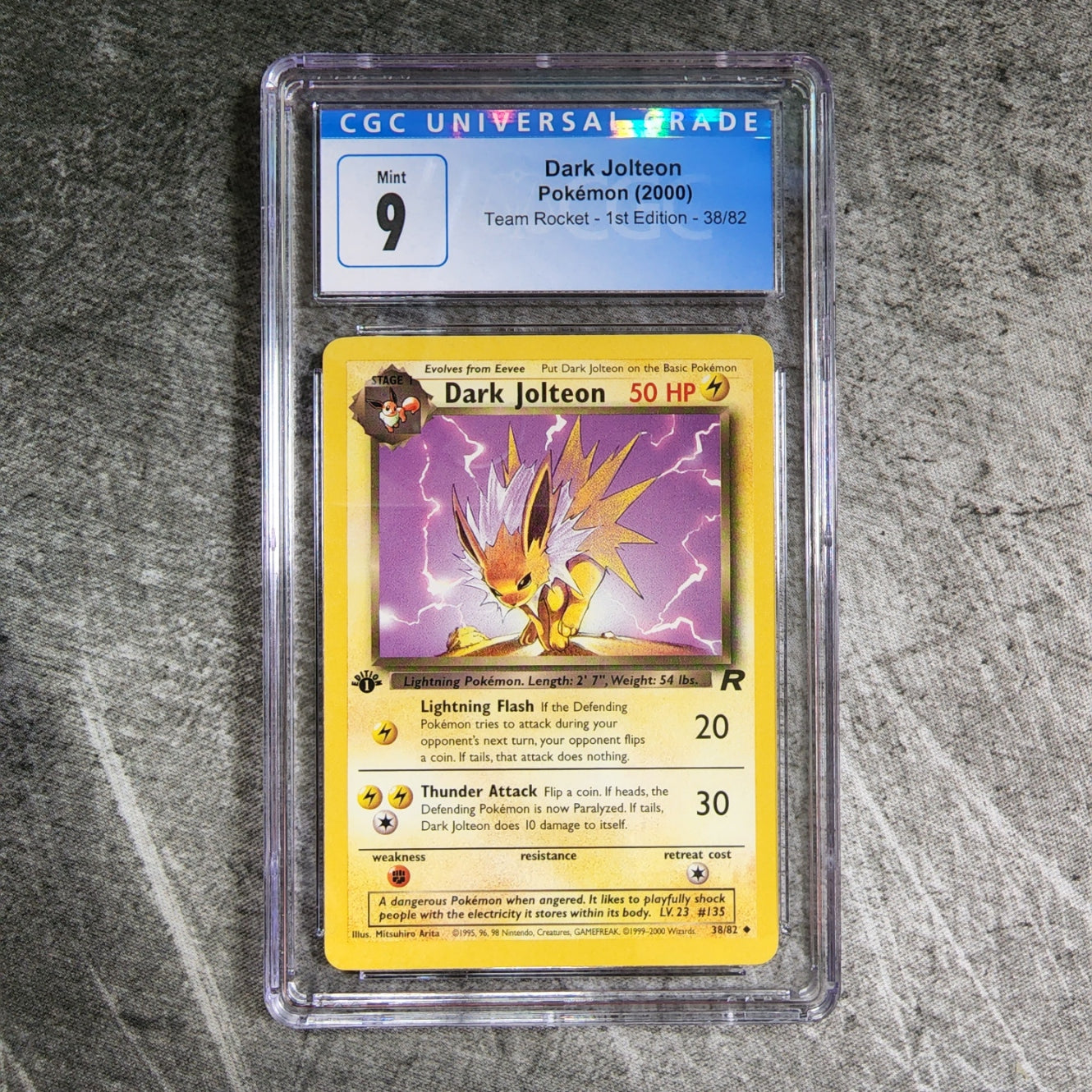 CGC 9 Dark Jolteon 38/82 Uncommon Pokemon Team Rocket - 1st Edition