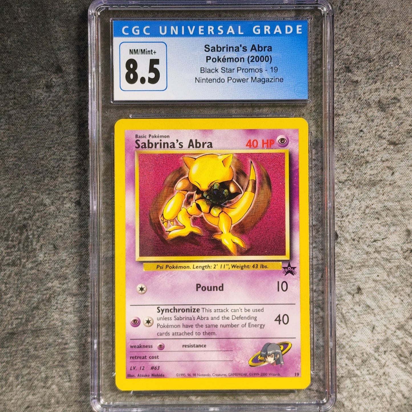 CGC 8.5 Sabrina's Abra 19 Nintendo Power Magazine Pokemon Black Star Promos
