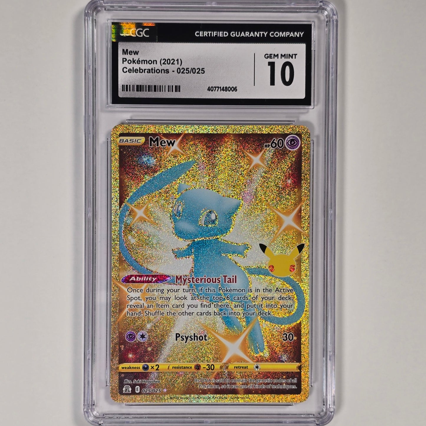 CGC 10 Mew 025/025 Secret Rare Pokemon Celebrations