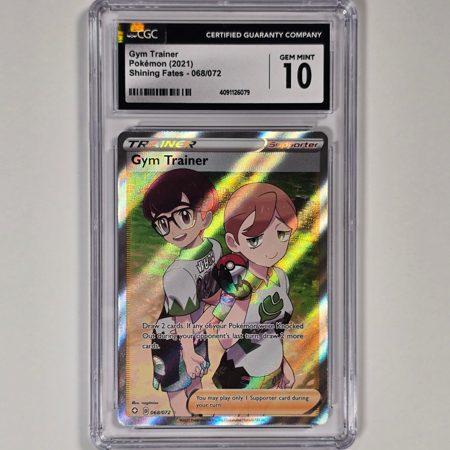 CGC 10 Gym Trainer 068/072 Ultra Rare Full Art Pokemon Shining Fates