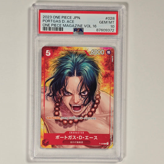 PSA 10 Portgas D Ace P-028 One Piece Magazine Vol 16 Promo