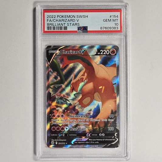 PSA 10 Charizard V 154/172 Alternate Full Art Pokemon Brilliant Stars