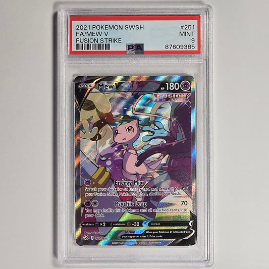 PSA 9 Mew V 251/264 Alternate Full Art Pokemon Fusion Strike