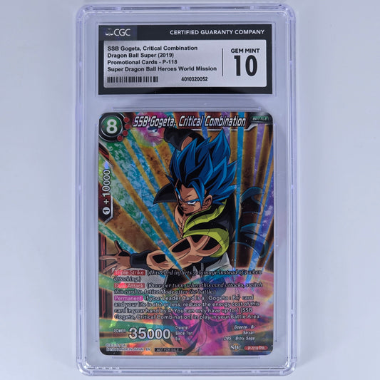 CGC 10 SSB Gogeta Dragon Ball Super Critical Combination