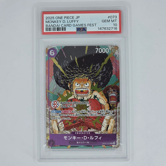PSA 10 Monkey D Luffy 2025 One Piece Japanese Bandai Card Games Fest 147632716