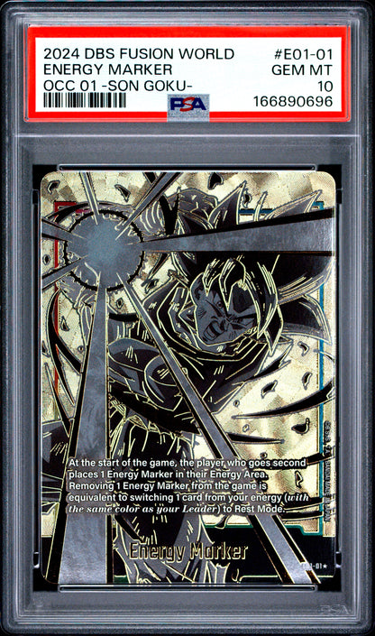 PSA 10 Energy Marker E01-01 Dragon Ball Super Card Game Fusion World Official Card Case 01 -Son Goku 166890696