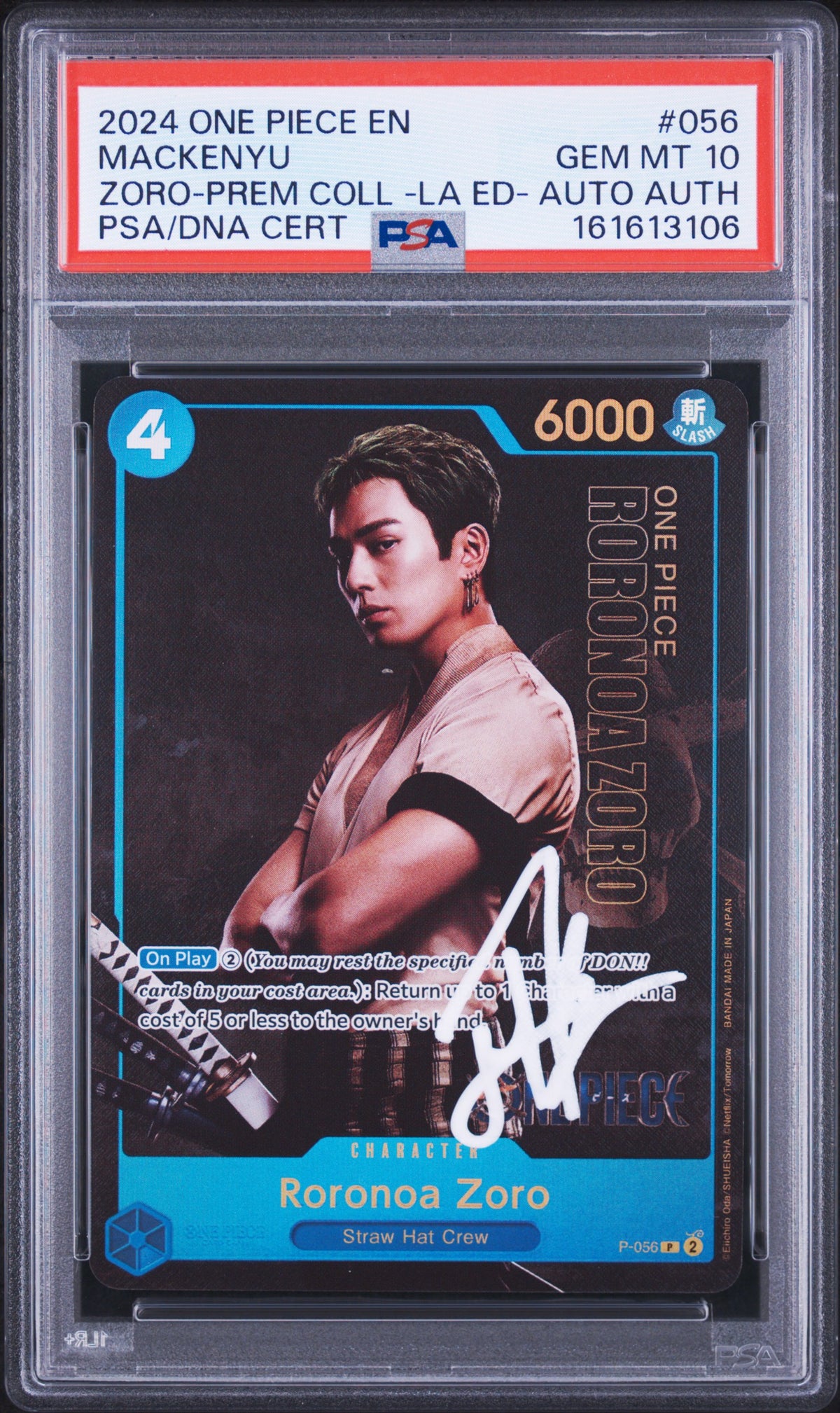 PSA 10 Mackenyu Signed Roronoa Zoro 056 One Piece Premium Card Collection -Live Action Edition 161613106