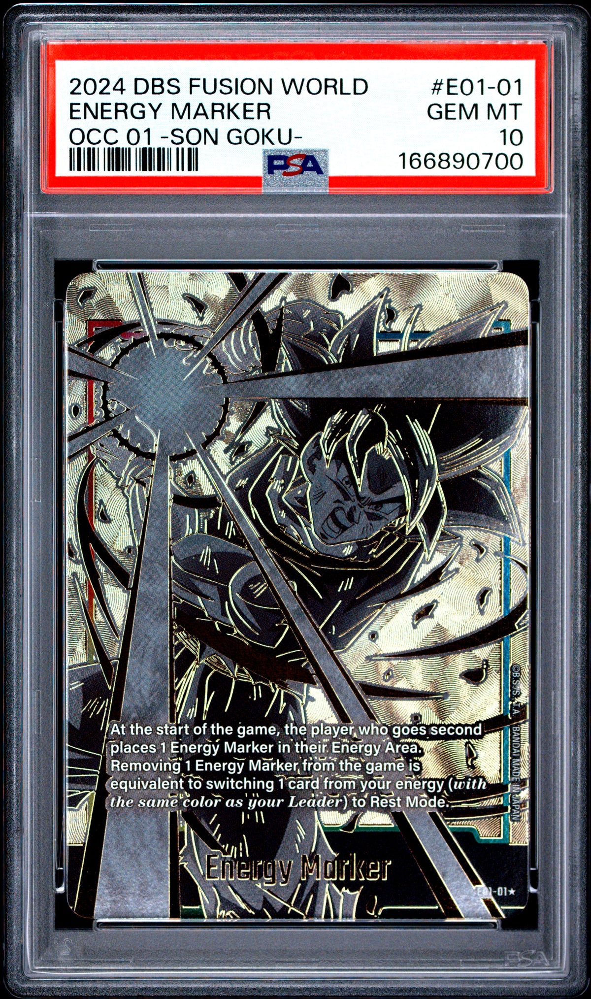 PSA 10 Energy Marker E01-01 Dragon Ball Super Card Game Fusion World Official Card Case 01 -Son Goku 166890700