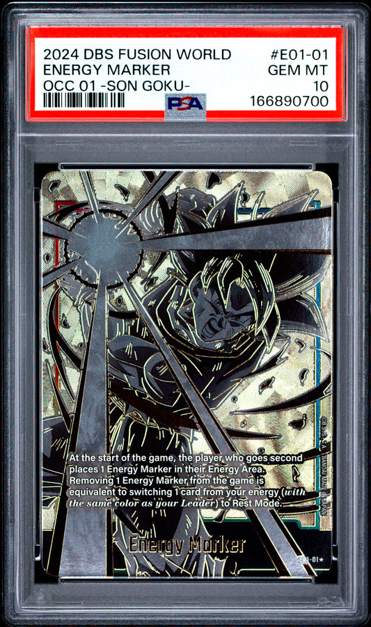 PSA 10 Energy Marker E01-01 Dragon Ball Super Card Game Fusion World Official Card Case 01 -Son Goku 166890700