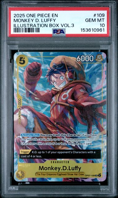 PSA 10 Monkey D. Luffy 109 One Piece Promos 153610961