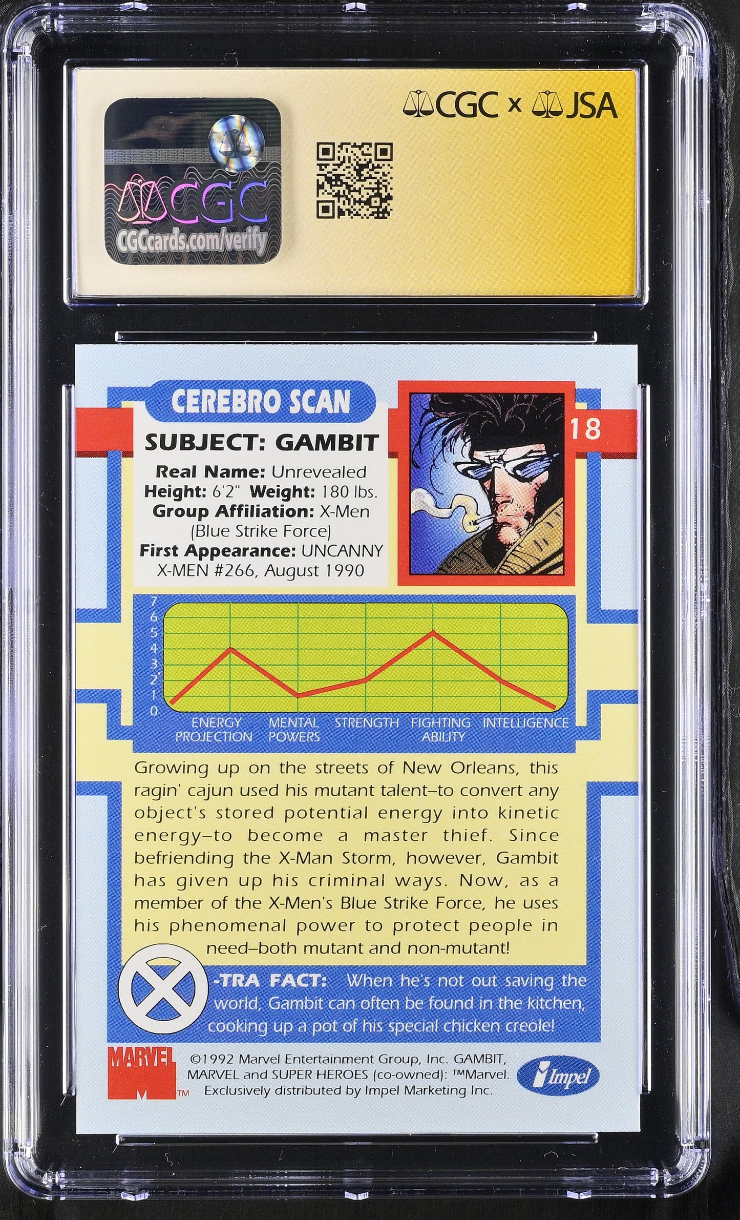 CGC 10 Gambit 18 X-Men Series I 6043653008 (Back)