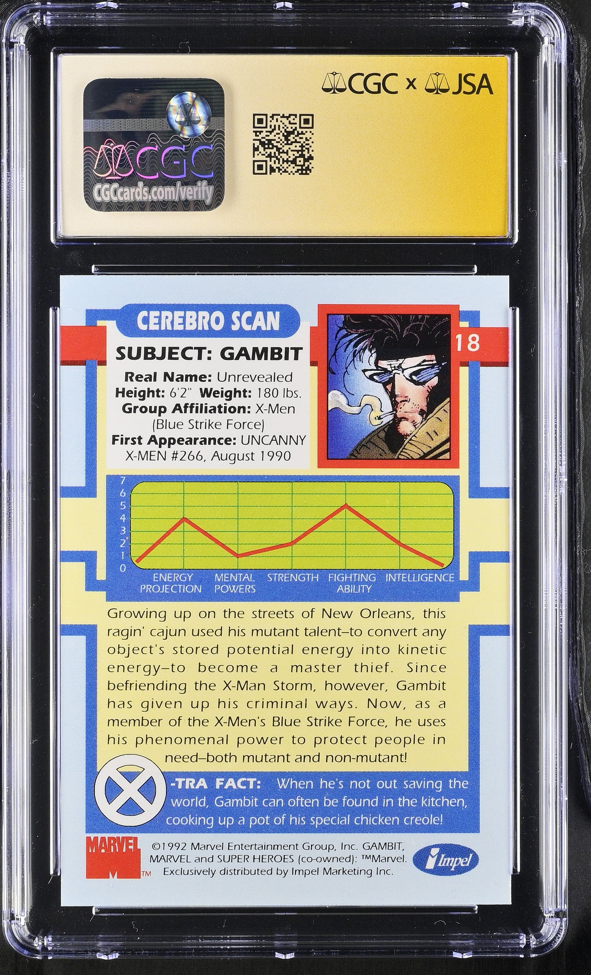 CGC 10 Gambit 18 X-Men Series I 6043653008 (Back)