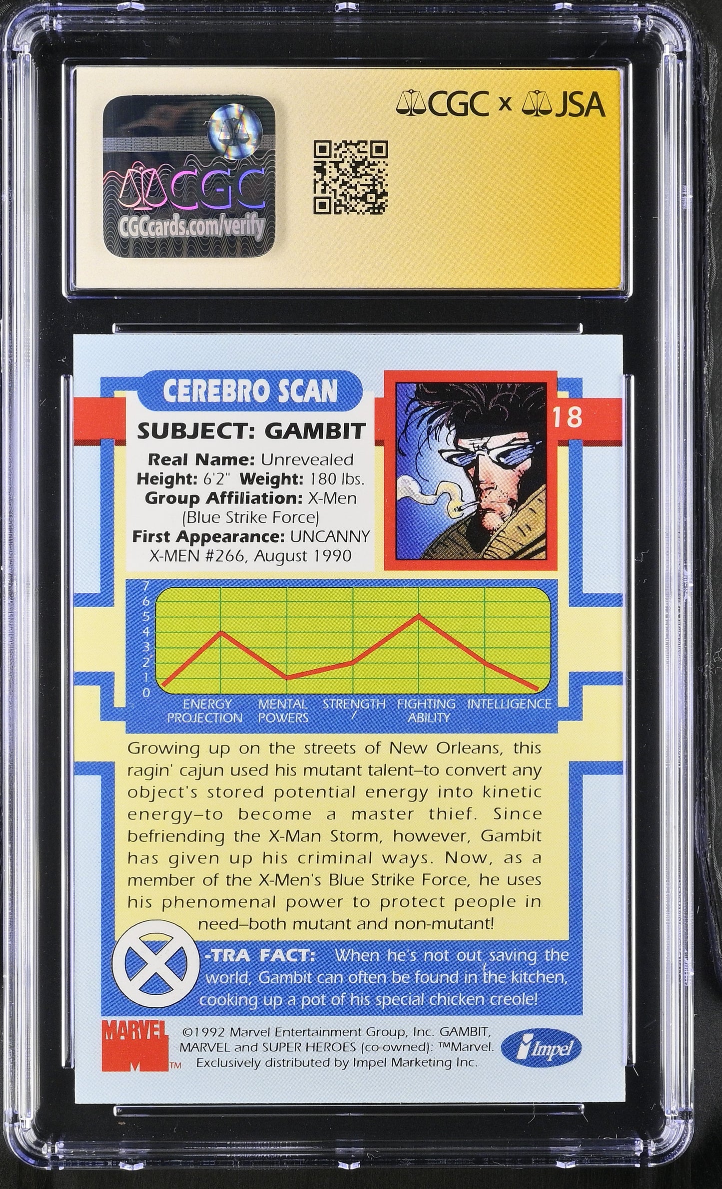 CGC 9 Gambit 18 X-Men Series I 6043653009 (Back)