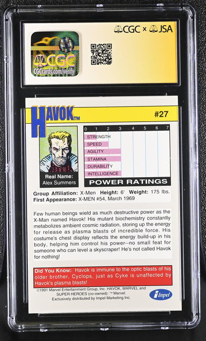 CGC 9 Havok 27 Marvel Universe Series Jim Lee SS 6201836001
