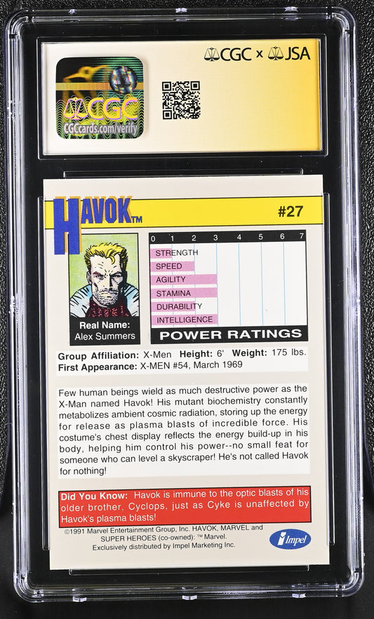 CGC 9 Havok 27 Marvel Universe Series Jim Lee SS 6201836002