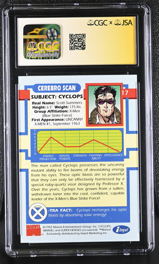 CGC 9 Cyclops 17 X-Men Series I Jim Lee SS 6201836005