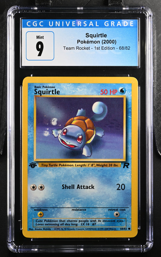 CGC 9 Squirtle 68/82 Team Rocket - 1st Ed. 3862393026