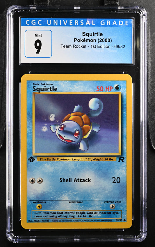 CGC 9 Squirtle 68/82 Team Rocket - 1st Ed. 3862393028