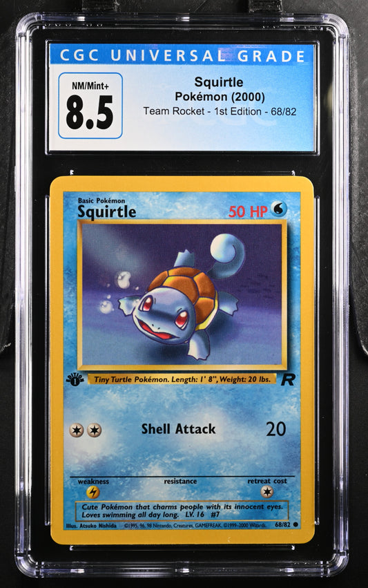 CGC 8.5 Squirtle 68/82 Team Rocket - 1st Ed. 3862393034