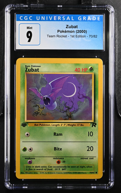 CGC 9 Zubat 70/82 Team Rocket - 1st Ed. 3862393036