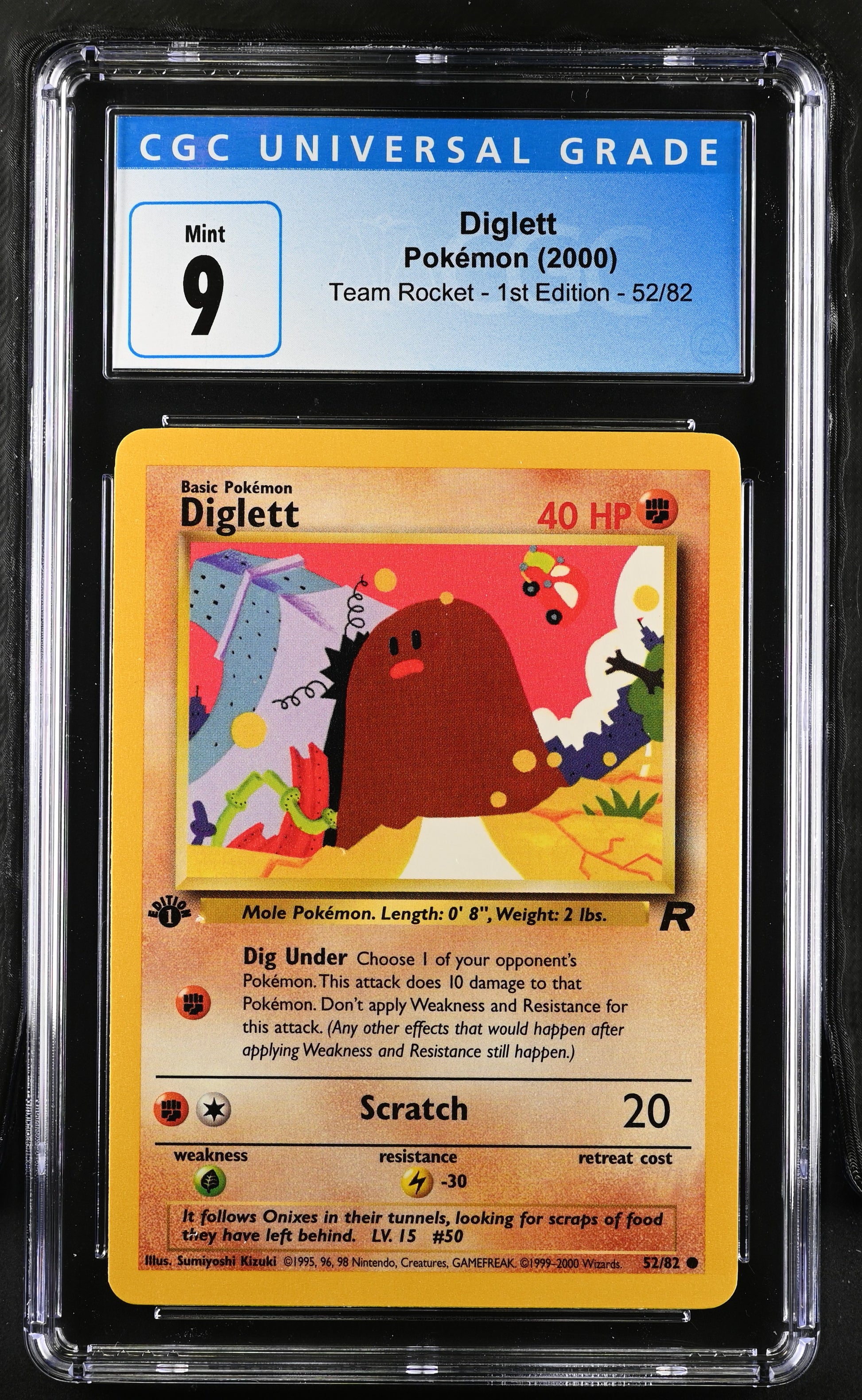 CGC 9 Diglett 52/82 Team Rocket - 1st Ed. 3899403002