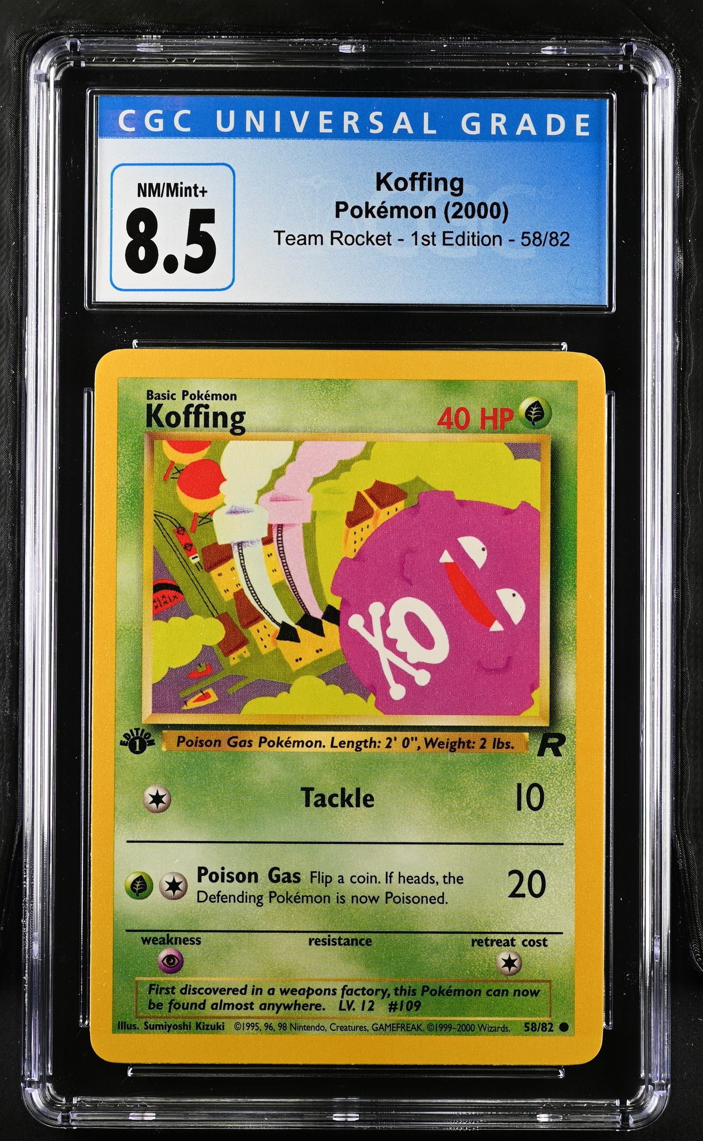 CGC 8.5 Koffing 58/82 Team Rocket - 1st Ed. 3899403008