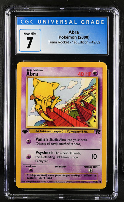 CGC 7 Abra 49/82 Team Rocket - 1st Ed. 3899403014