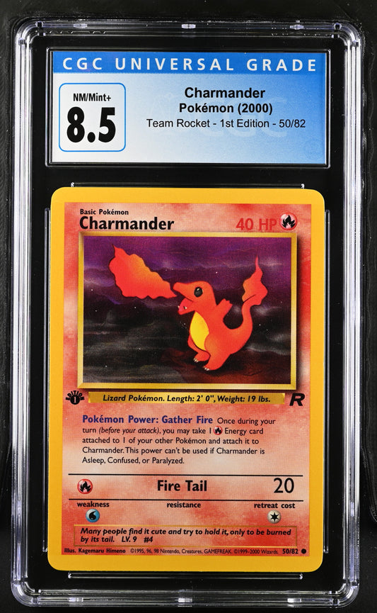 CGC 8.5 Charmander 50/82 Team Rocket - 1st Ed. 3899403017