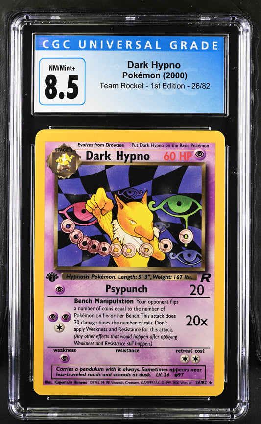 CGC 8.5 Dark Hypno 26/82 Team Rocket - 1st Ed. 3899403025