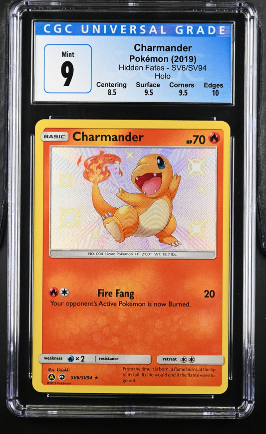 CGC 9 Charmander Shiny Vault SV6/SV94 Hidden Fates 3974526012