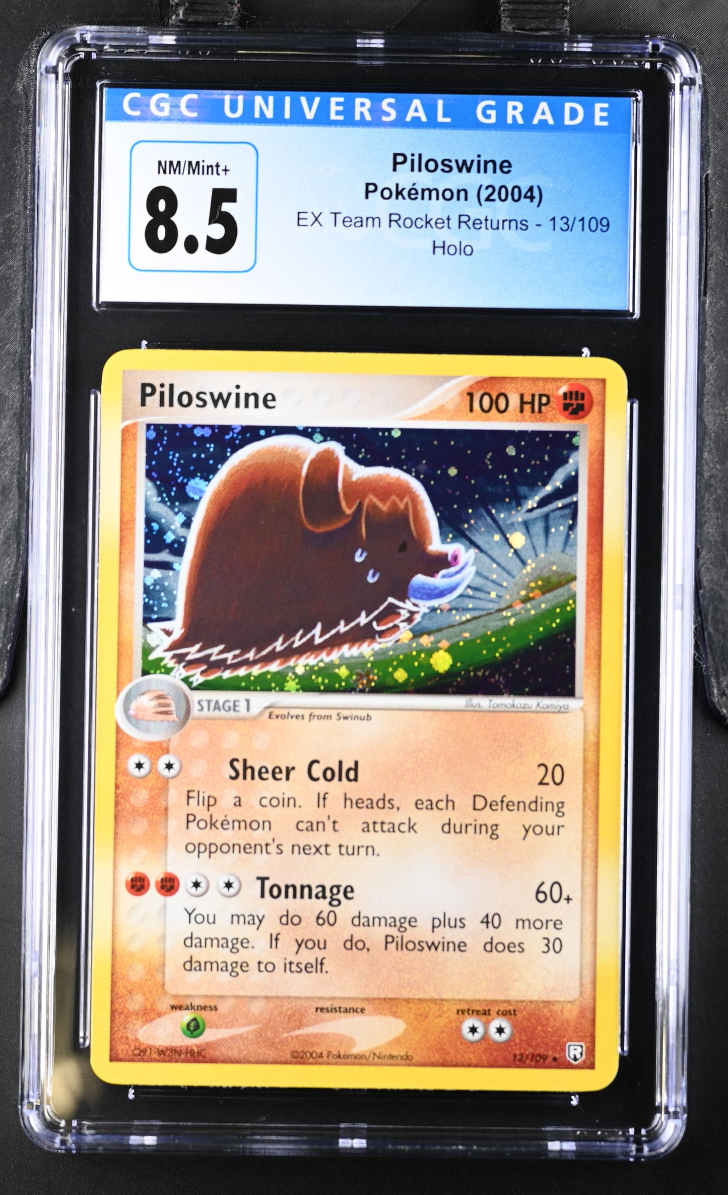 CGC 8.5 Piloswine Holo 13/109 Ex Team Rocket Returns 4046572050 (Back)