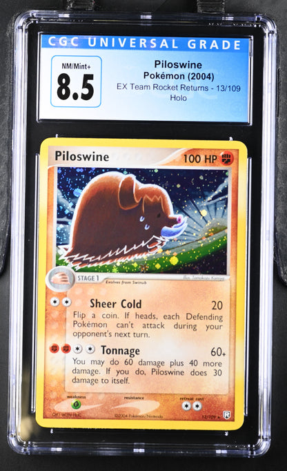 CGC 8.5 Piloswine Holo 13/109 Ex Team Rocket Returns 4046572050 (Back)