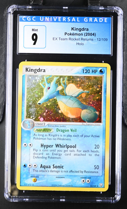 CGC 9 Kingdra Holo 12/109 Ex Team Rocket Returns 4046572052 (Back)