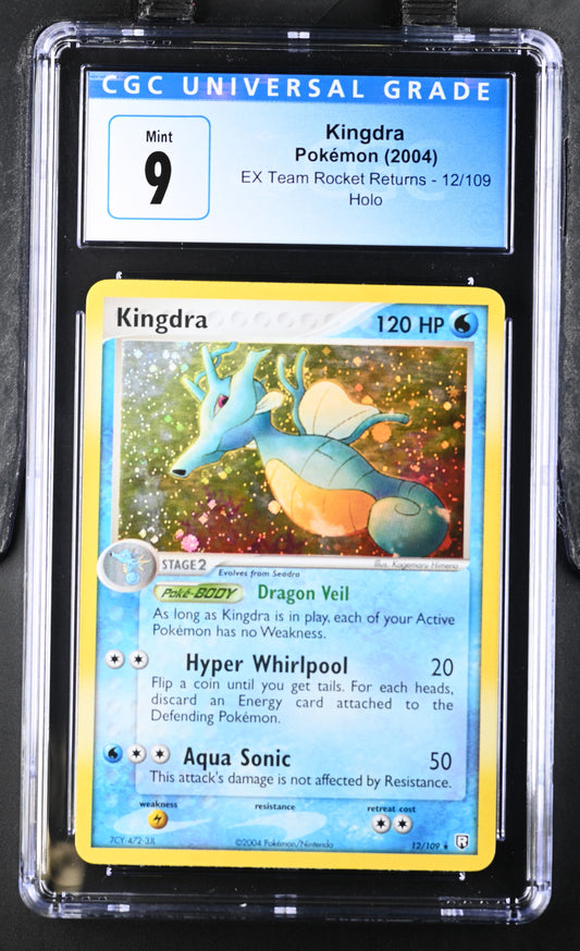 CGC 9 Kingdra Holo 12/109 Ex Team Rocket Returns 4046572052 (Back)