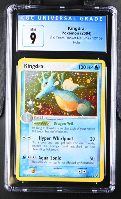 CGC 9 Kingdra Holo 12/109 Ex Team Rocket Returns 4046572053 (Back)