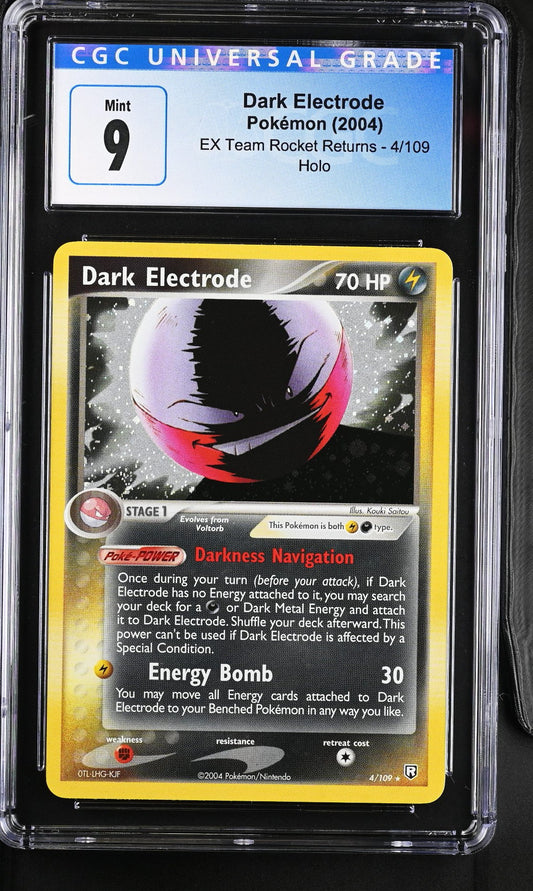 CGC 9 Dark Electrode Holo 4/109 Ex Team Rocket Returns 4077148007 (Back)