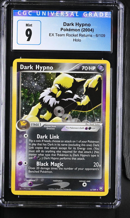 CGC 9 Dark Hypno Holo 6/109 Ex Team Rocket Returns 4077148012 (Back)