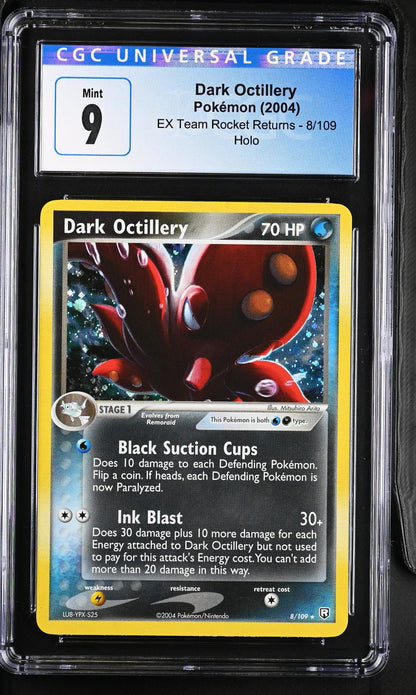 CGC 9 Dark Octillery Holo 8/109 Ex Team Rocket Returns 4077148015 (Back)