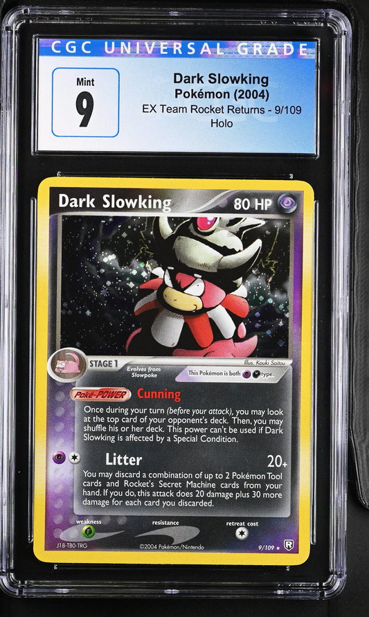CGC 9 Dark Slowking Holo 9/109 Ex Team Rocket Returns 4077148017 (Back)