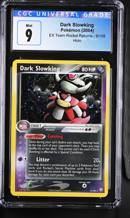 CGC 9 Dark Slowking Holo 9/109 Ex Team Rocket Returns 4077148018 (Back)