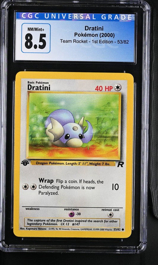 CGC 8.5 Dratini 53/82 Team Rocket - 1st Ed. 4077148030 (Back)