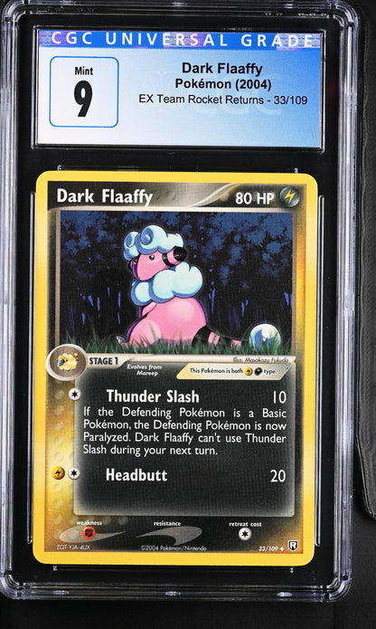 CGC 9 Dark Flaaffy 33/109 Ex Team Rocket Returns 4077148065 (Back)